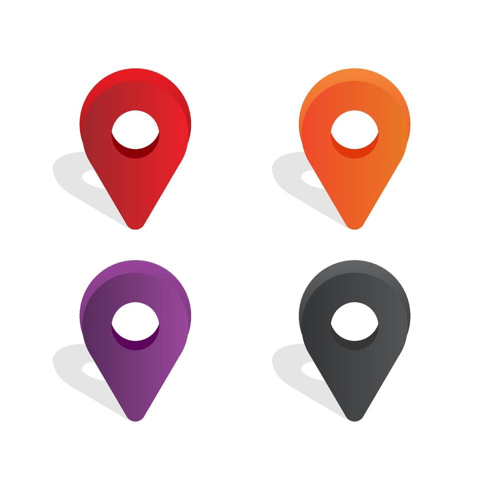 Location icon set design vector