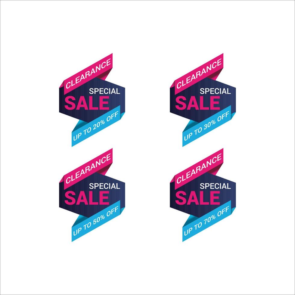 Discount badge collection set template vector
