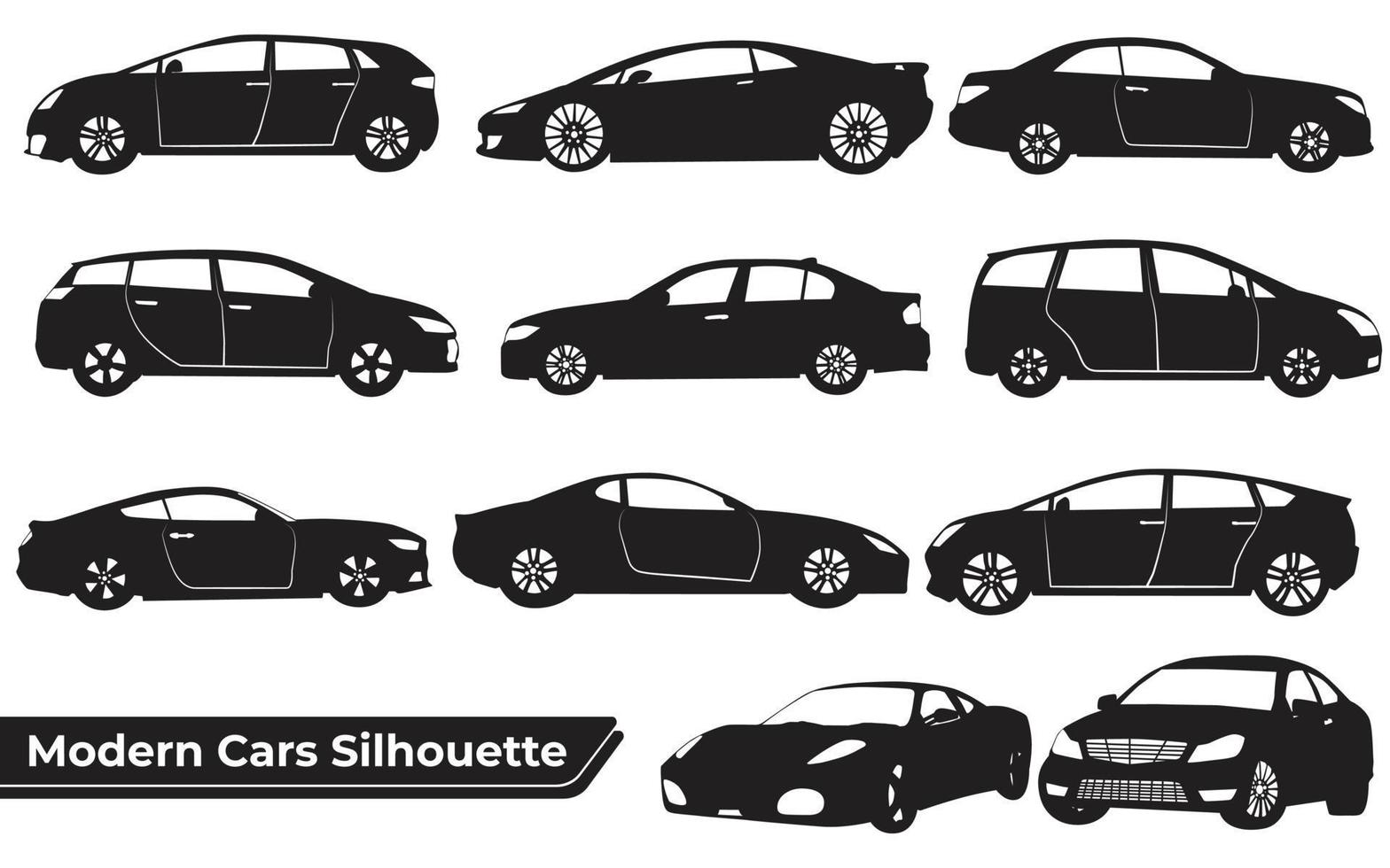 vehículo coche siluetas vector