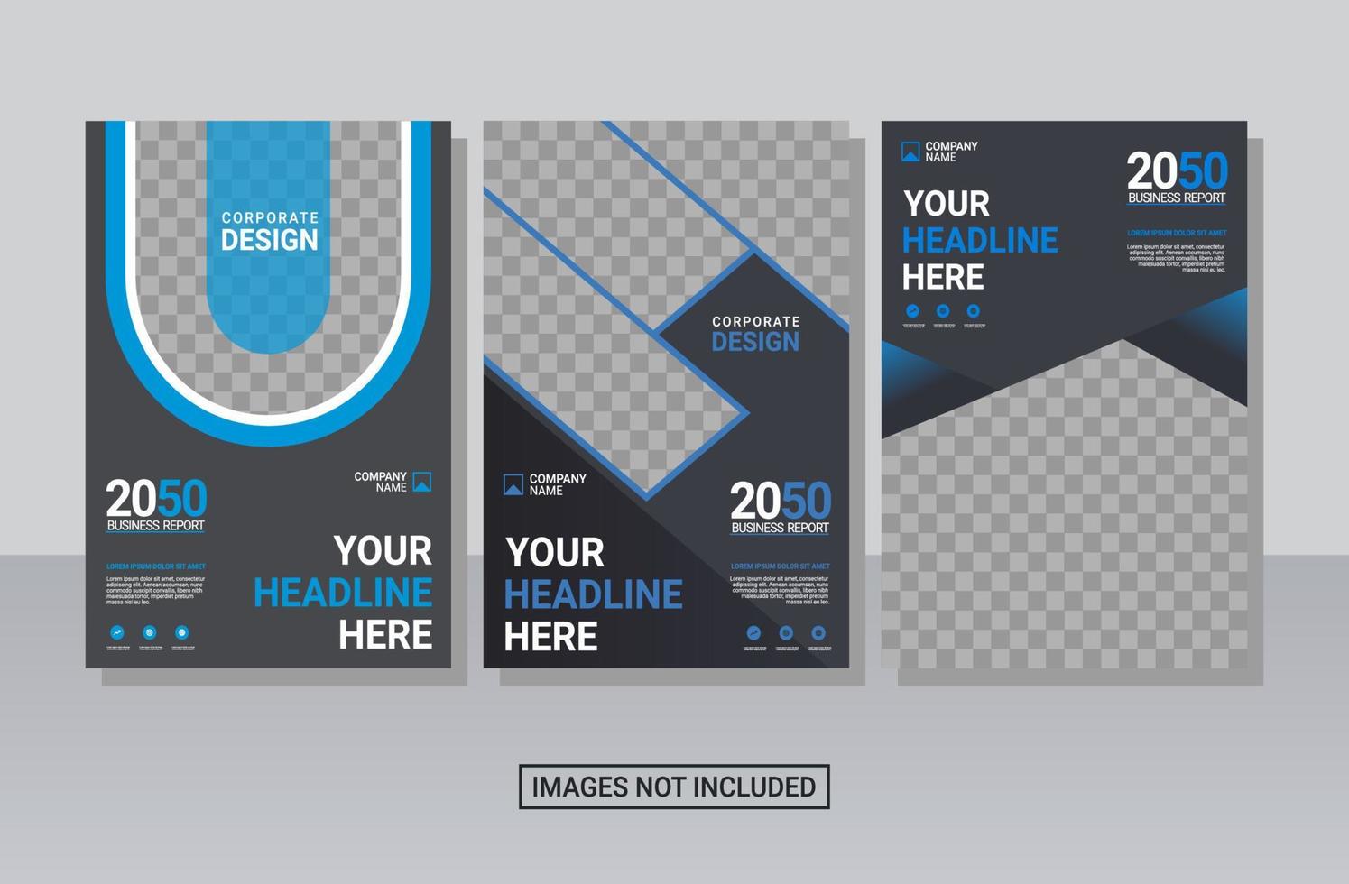 Modern business annual report template vector