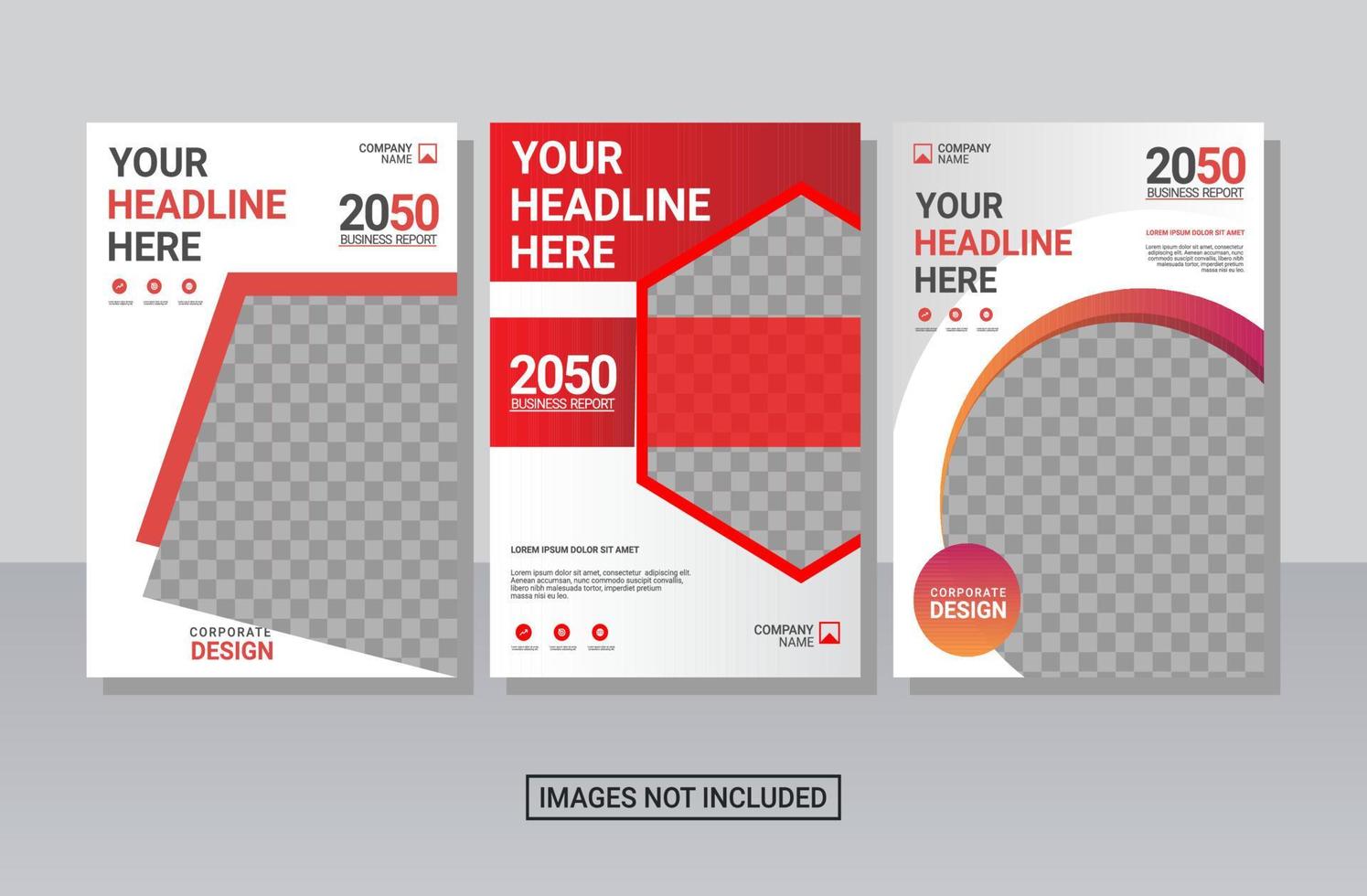 Modern business annual report template vector