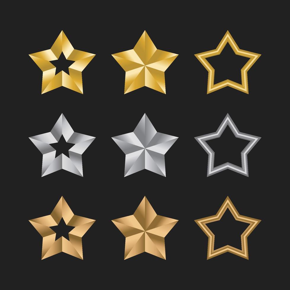 plantilla de colección de diseño de estrellas vector