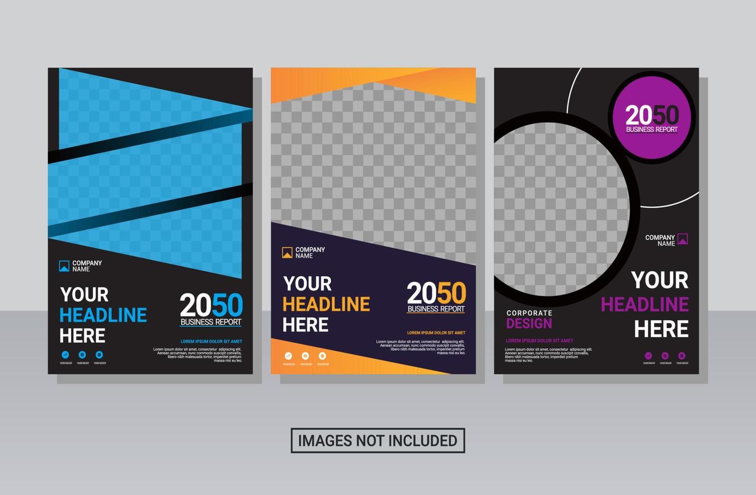 Modern business annual report template vector