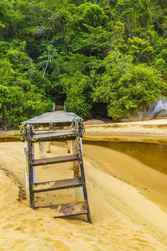 playa de manglares y pouso con puente isla ilha grande brasil. foto