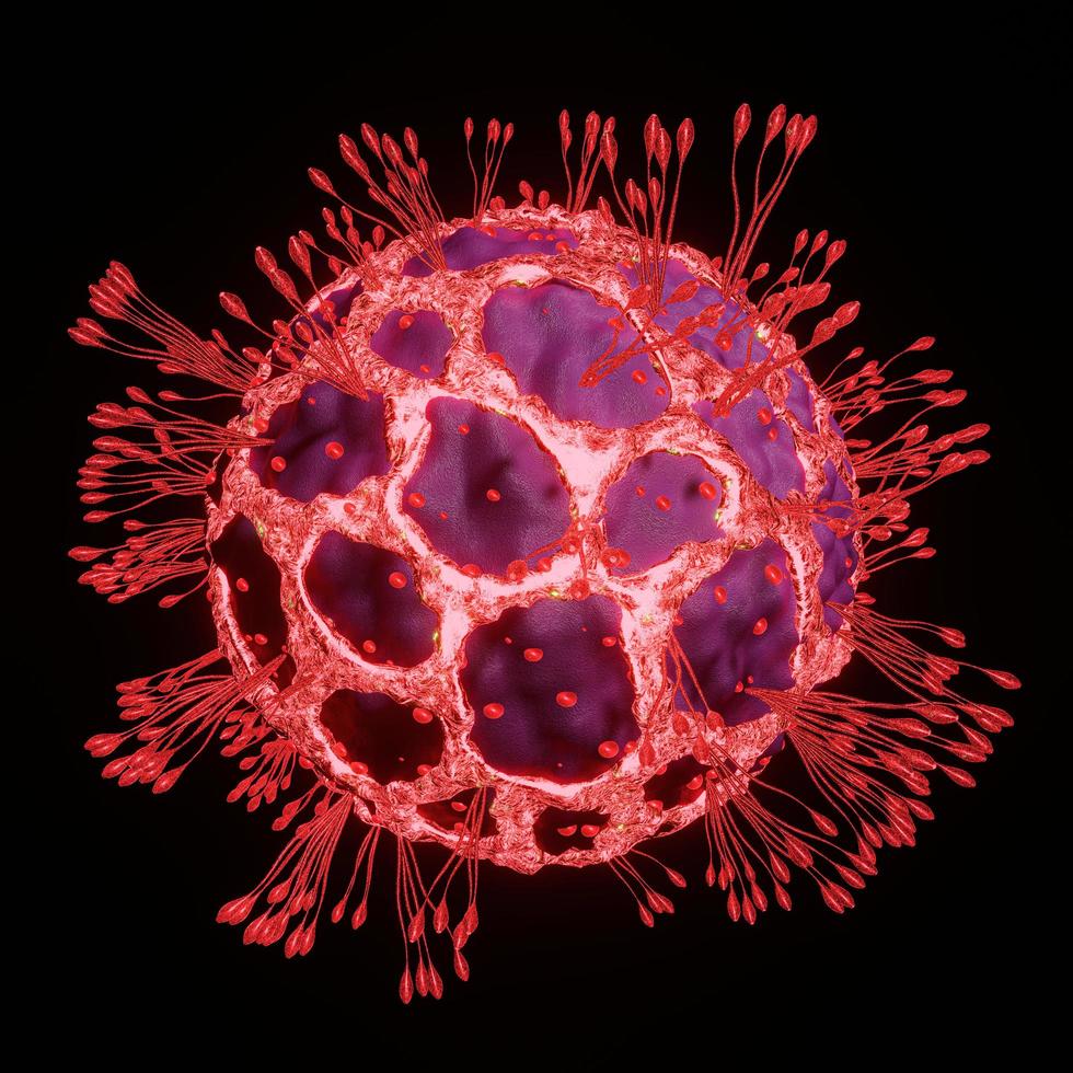 Covid-19 virus mutates or develops a strain. 3D Rendering Coronavirus Concept. Mutation and transmission of viruses worldwide from Alpha, Delta and Epsilon. photo