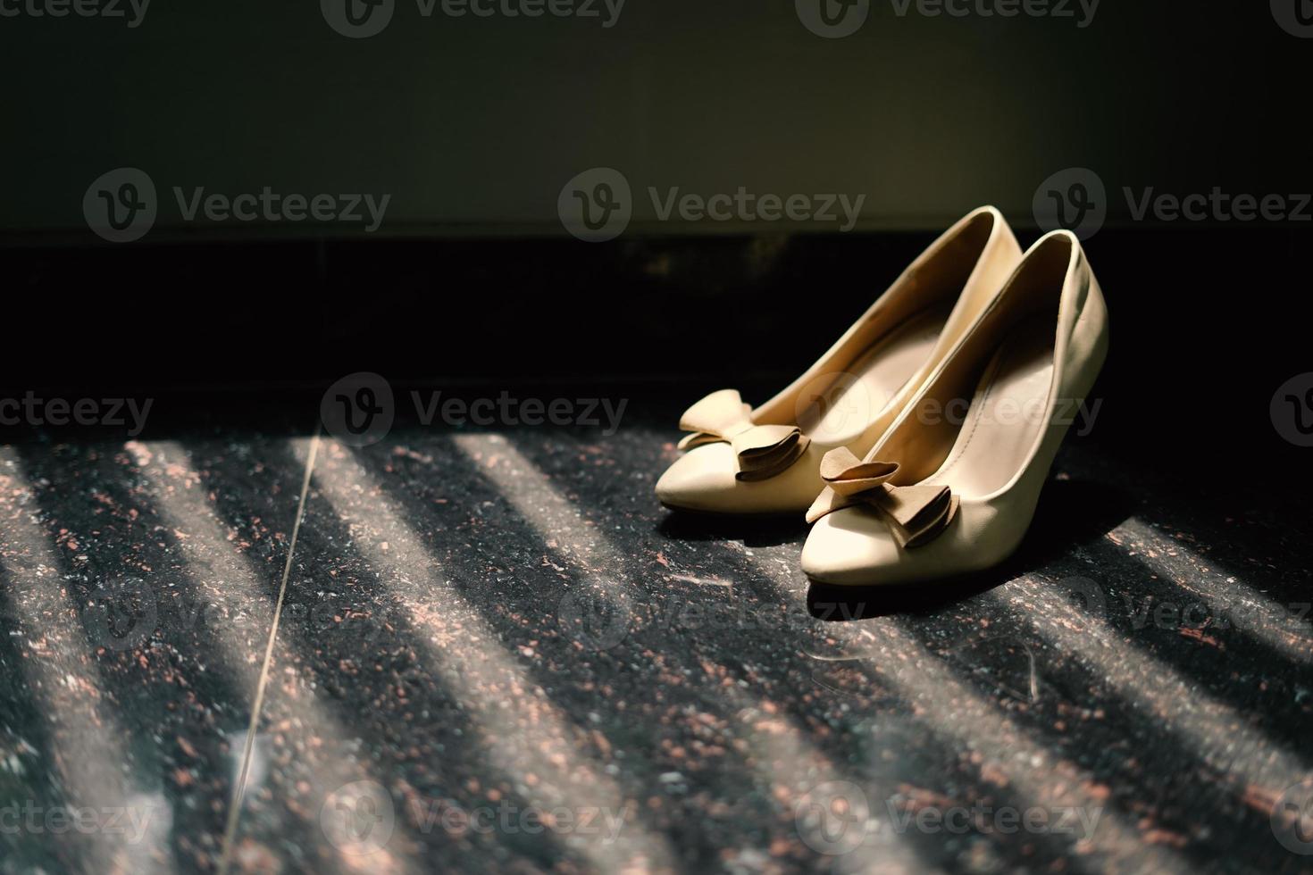 Luxurious brown wedding shoes photo