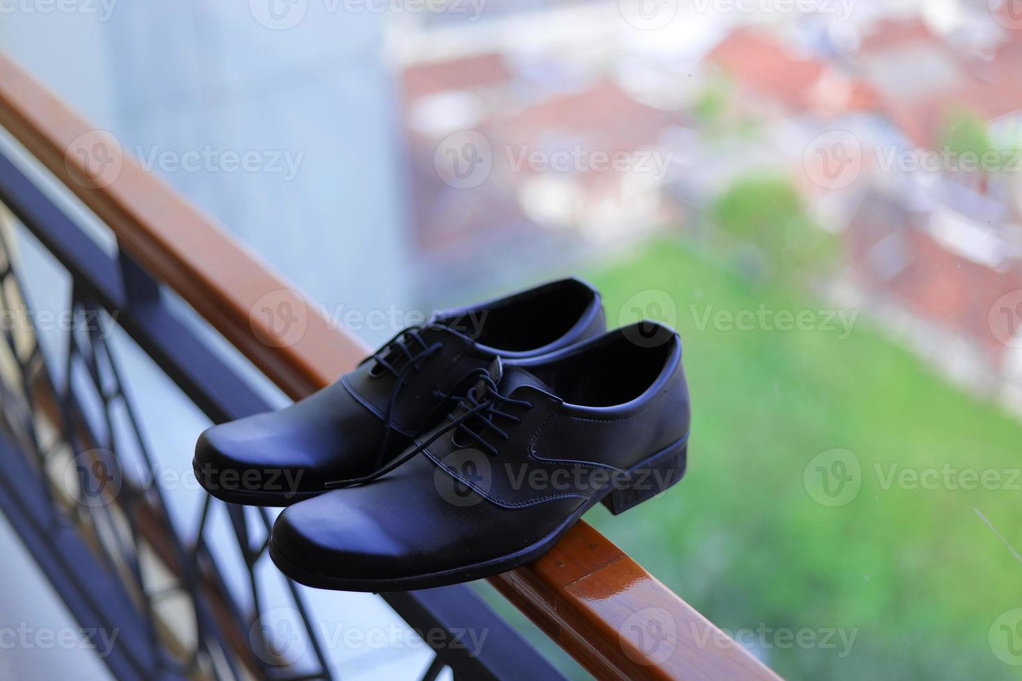 Black wedding shoes photo