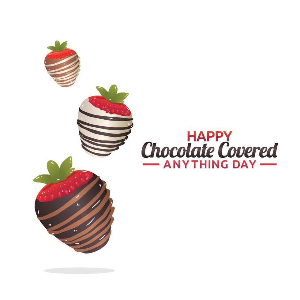 feliz chocolate cubierto cualquier cosa día ilustración vectorial vector