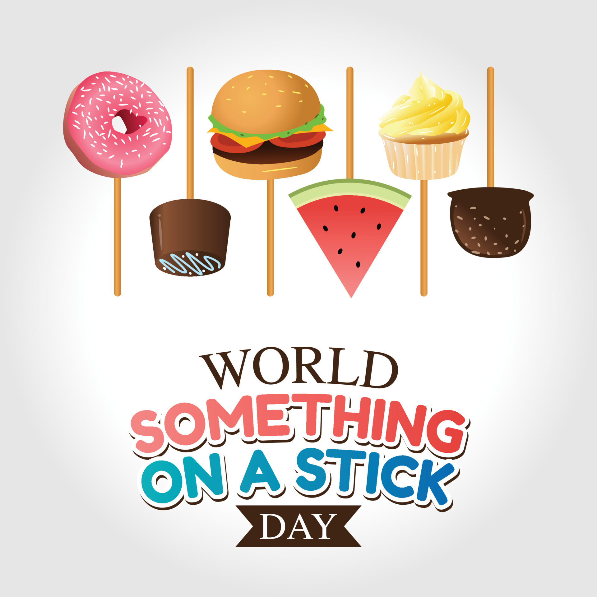 world something on a stick day vector illustraton. 5479458 Vector Art