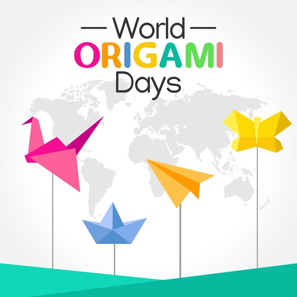 world origami day vector illustration