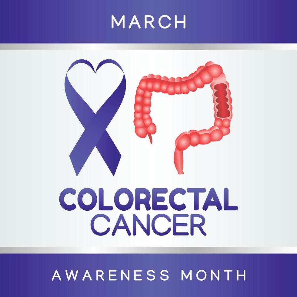 colorectal cancer awareness month vector illustration