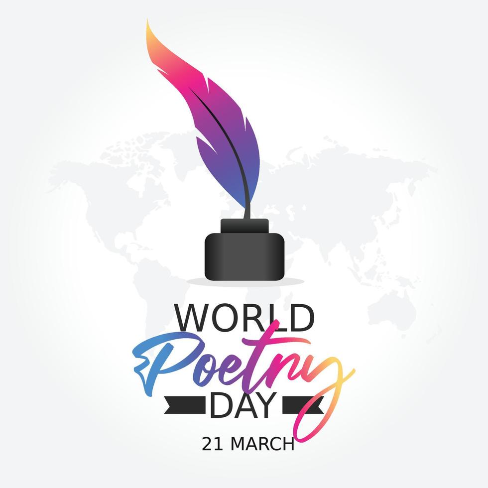 world poetry day vector illustration