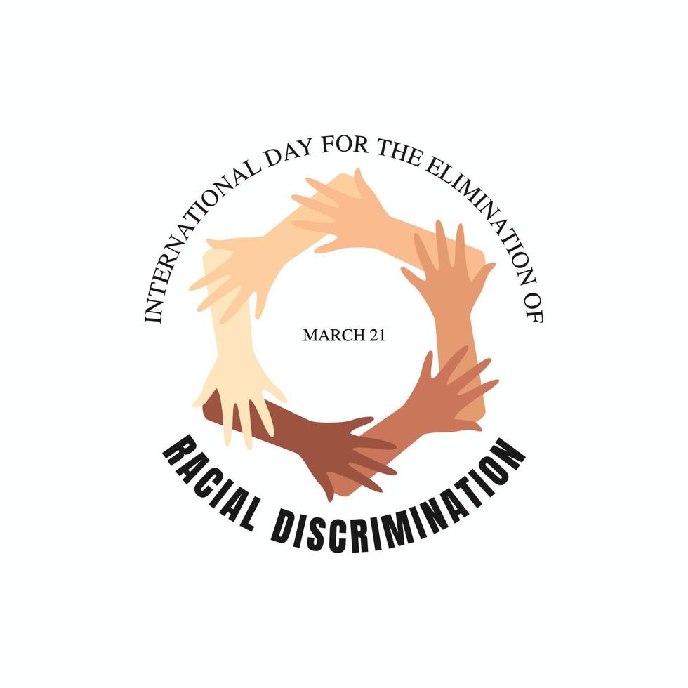 international day for the elimination racial discrimination vector illustration