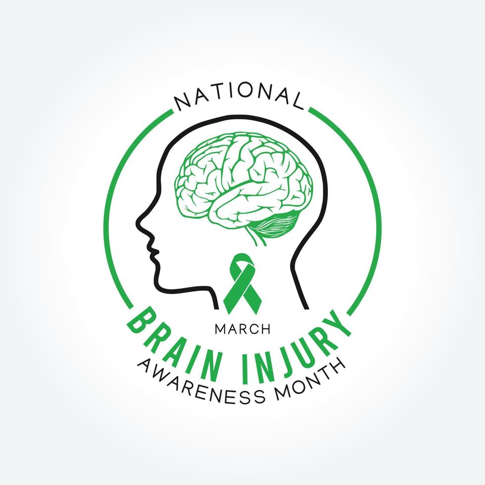 national brain injury awareness month vector illustration