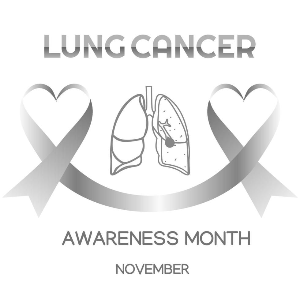 Lung cancer awareness month vector illustration