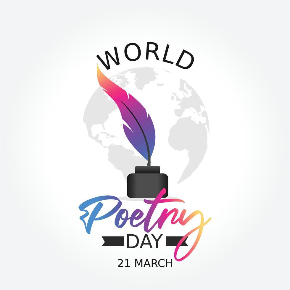 world poetry day vector illustration