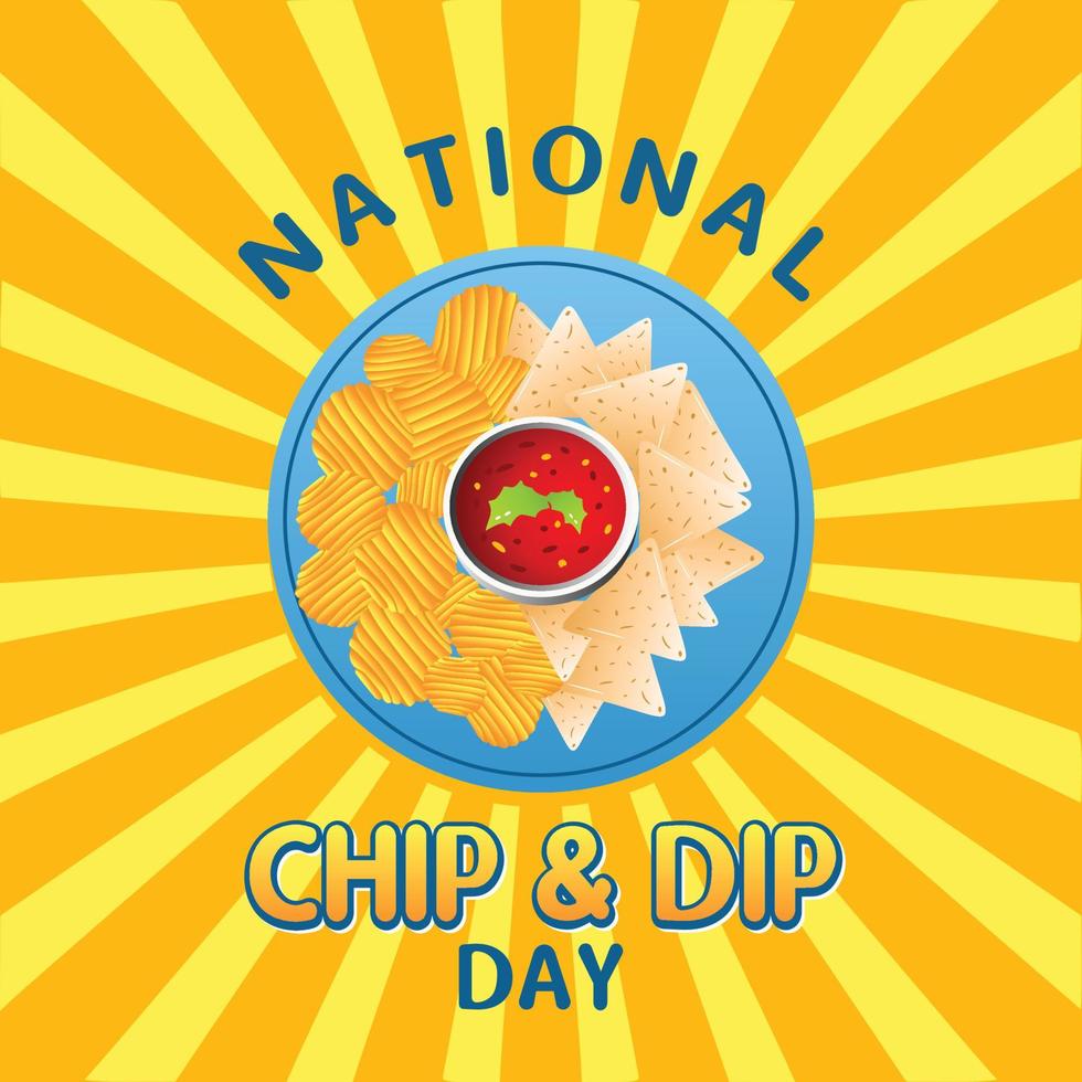 National chip and dip day vector illustration