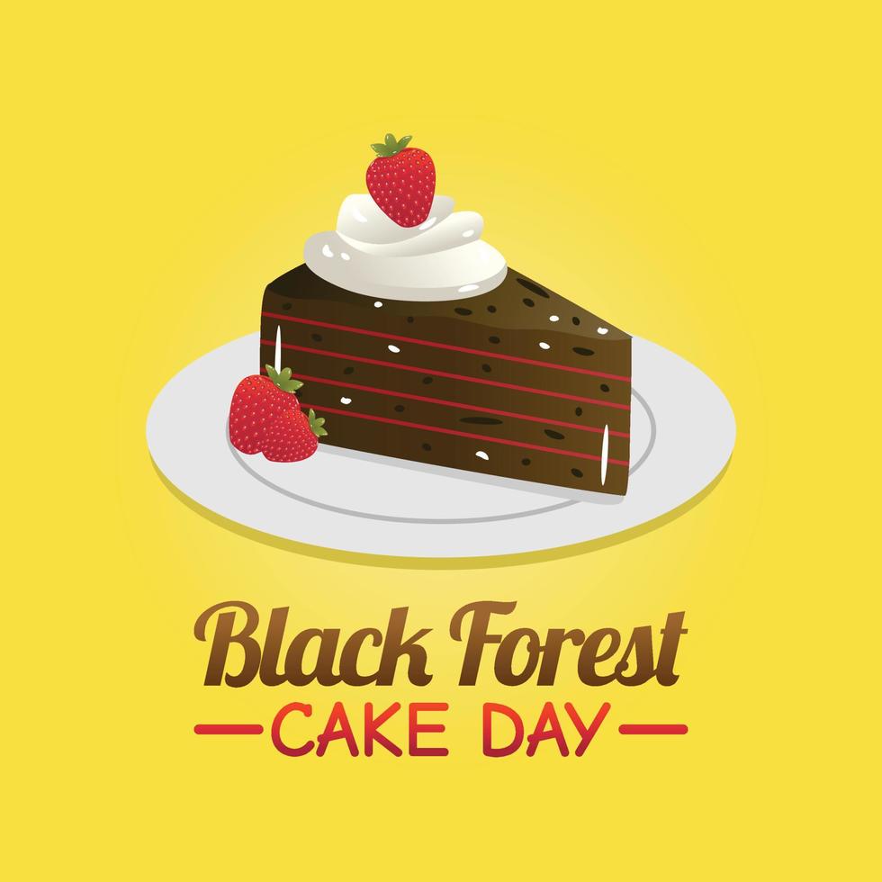 ilustración de vector de día de pastel de bosque negro