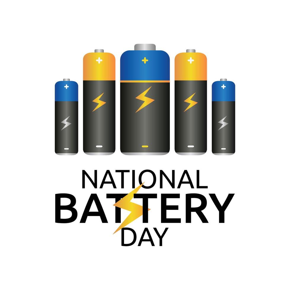 national battery day vector illustration