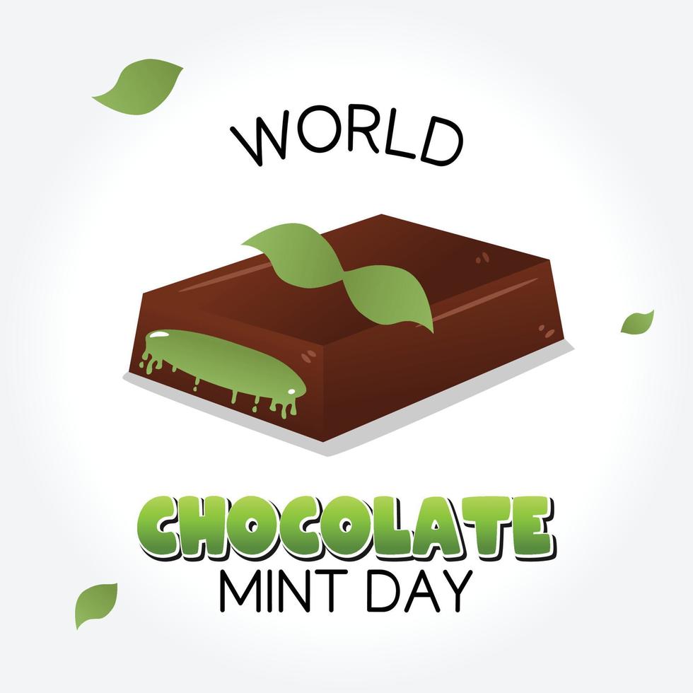 world chocolate mint day vector illustration