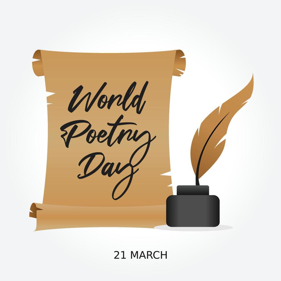 world poetry day vector illustration