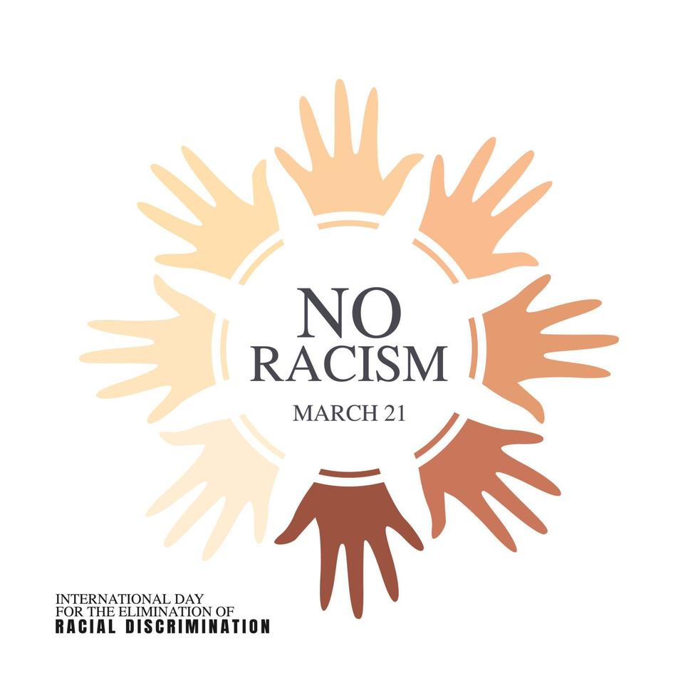 international day for the elimination racial discrimination vector illustration