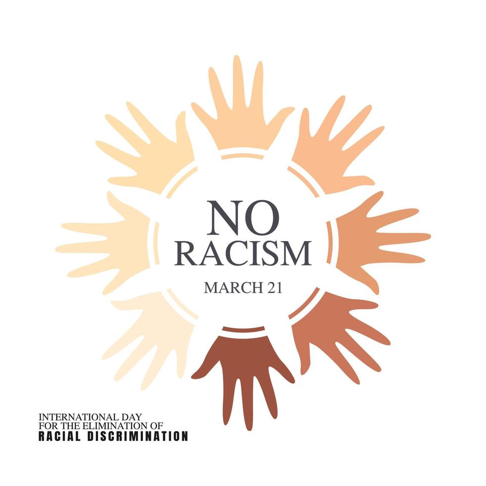 día internacional para la eliminación de la discriminación racial ilustración vectorial vector