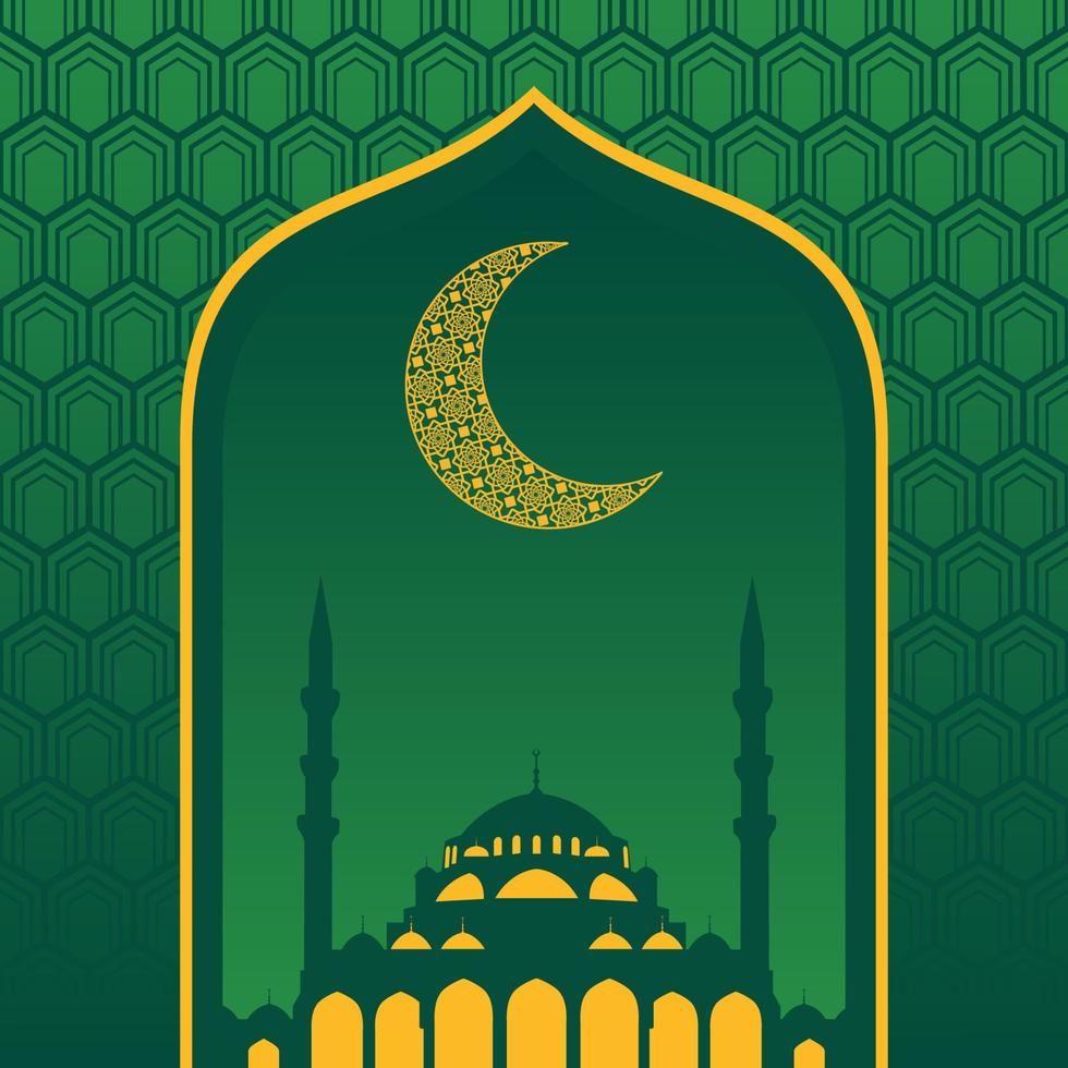 islamic greeting card template vector illustration