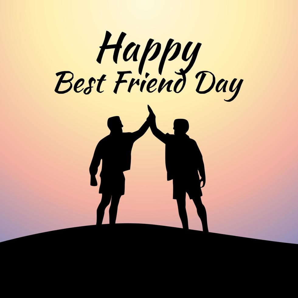 happy best friend day vector illustration