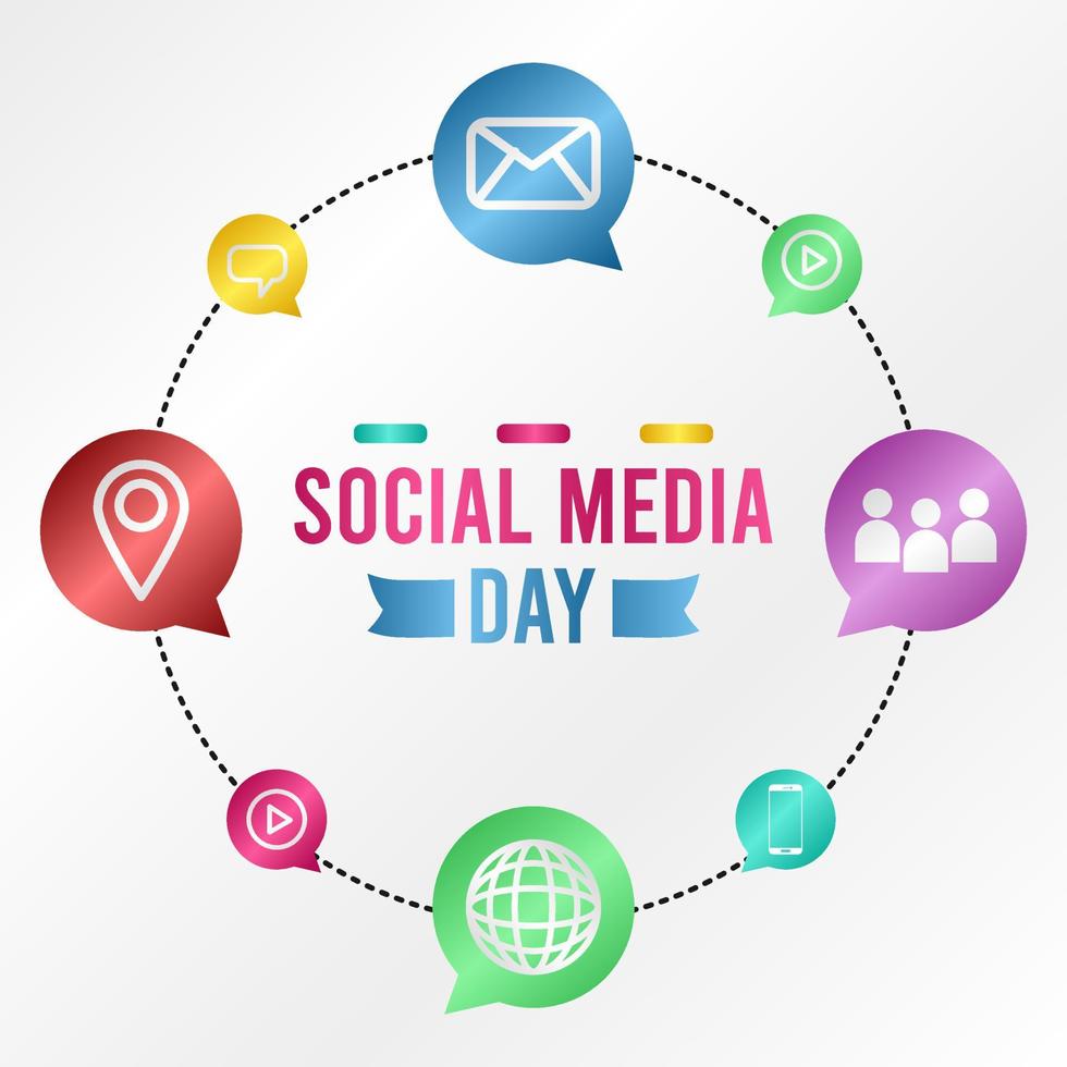 social media day vector illustration