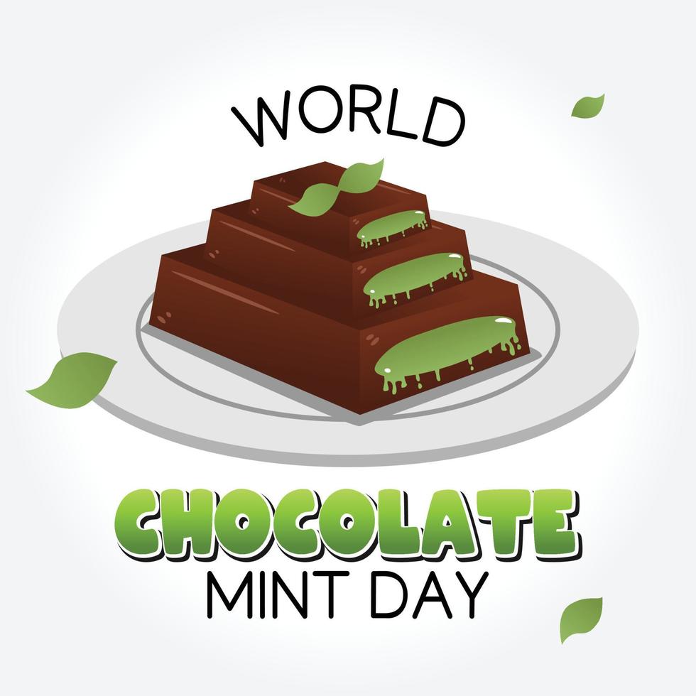 world chocolate mint day vector illustration