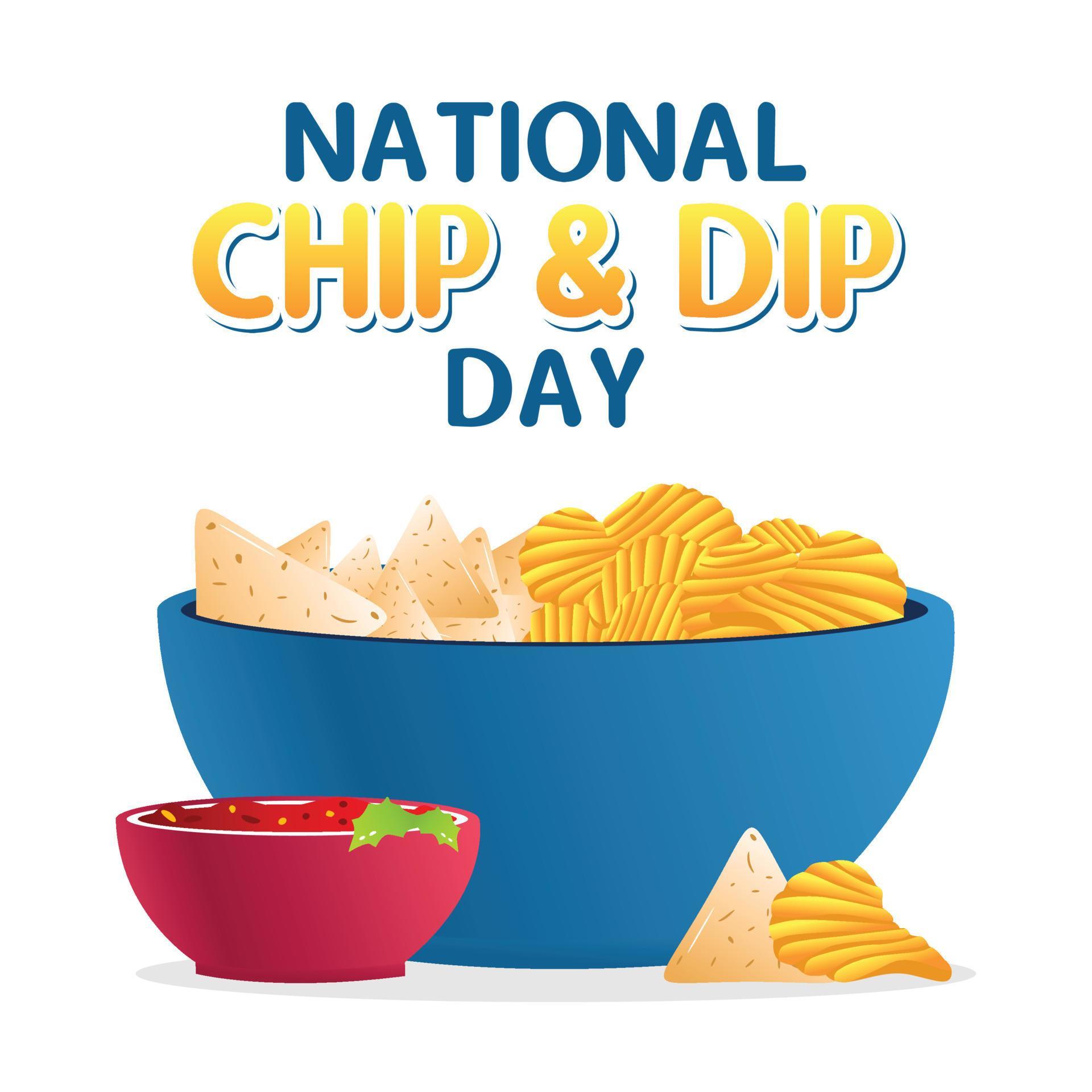 National chip and dip day vector illustration 5480389 Vector Art at