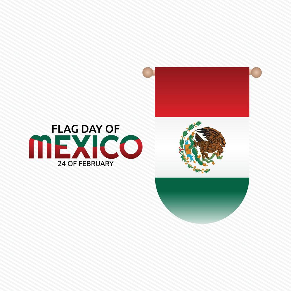 Flag day of mexico vector illustration