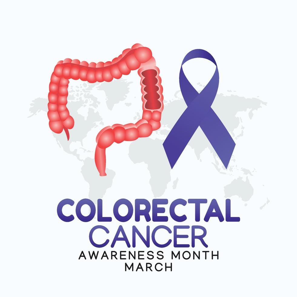 colorectal cancer awareness month vector illustration