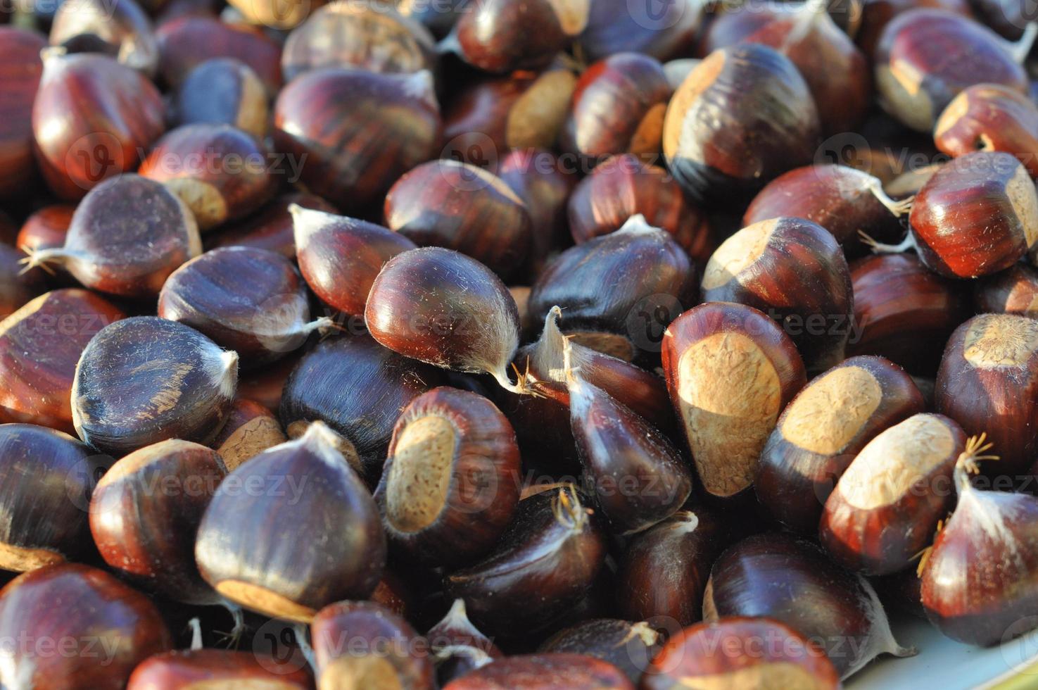 Many chestnuts useful as a food background photo