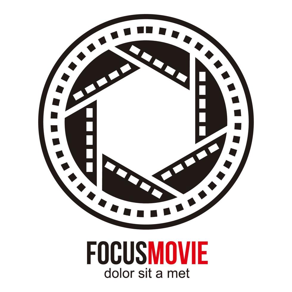 Logo with camera lens focus vector