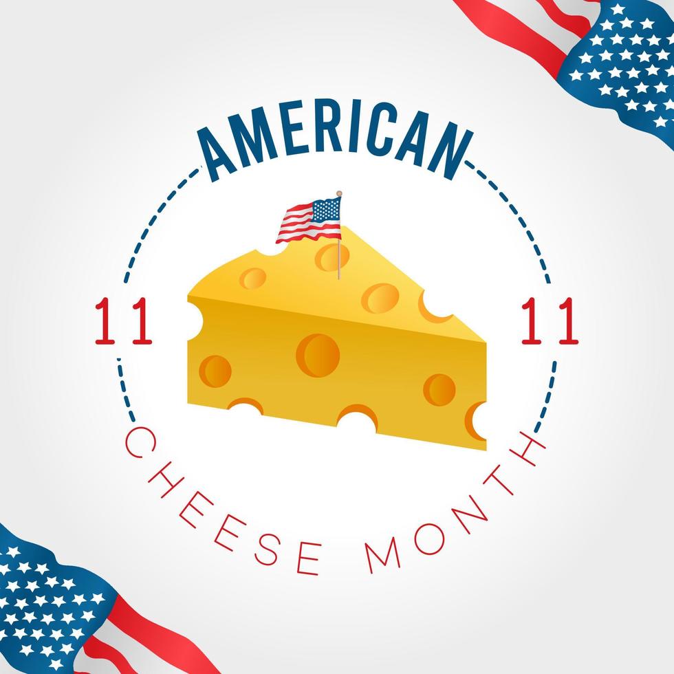 american cheese month vector illustration