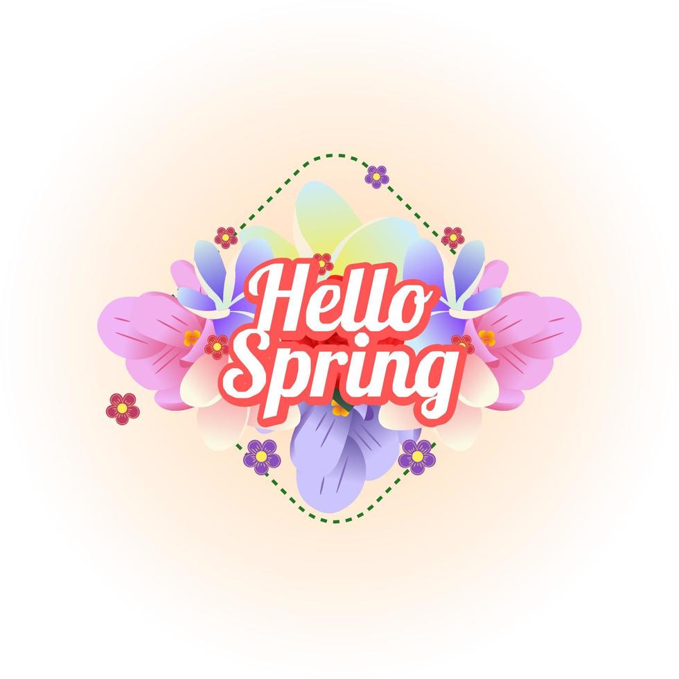 hello spring design concept vector illustration