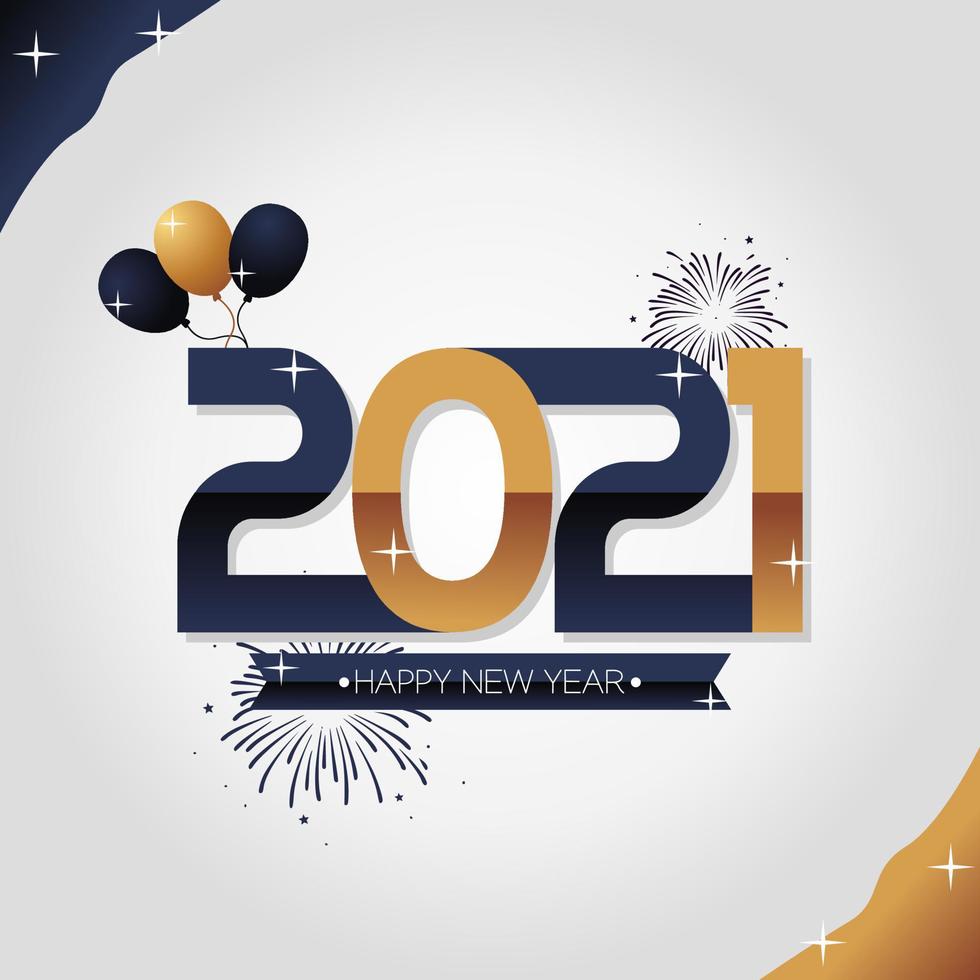 feliz año nuevo 2021 ilustración vectorial vector