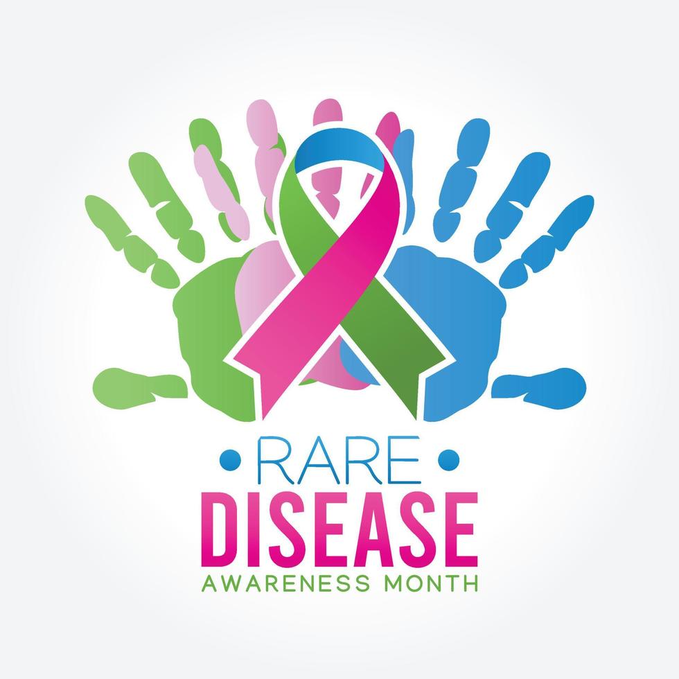 RARE disease awareness month vector illustration