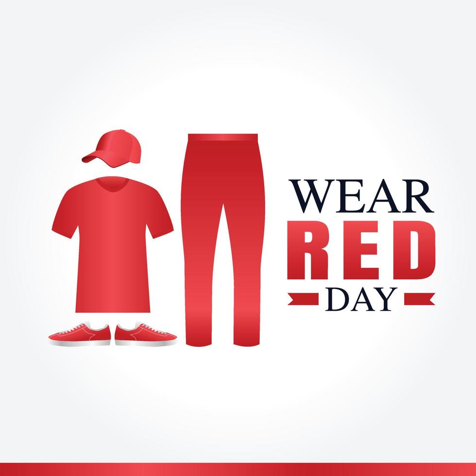 wear red day vector illustration