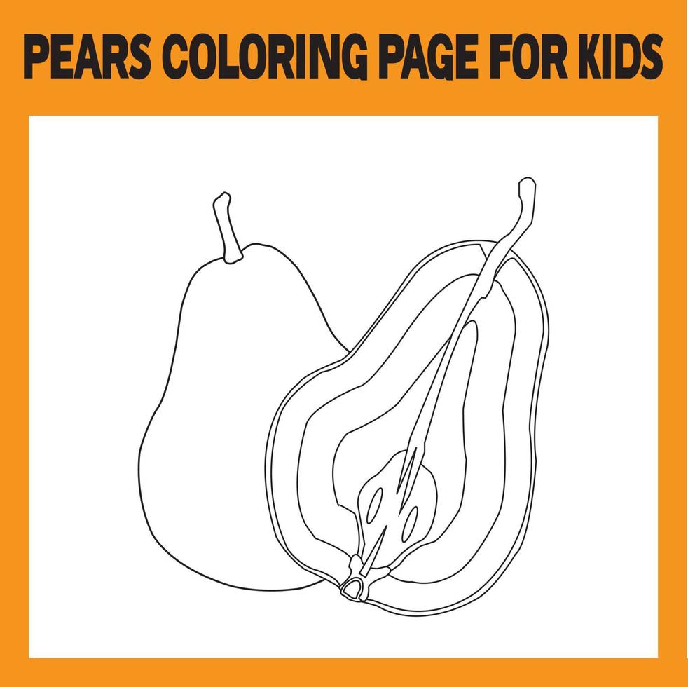 pears coloring page for kids vector