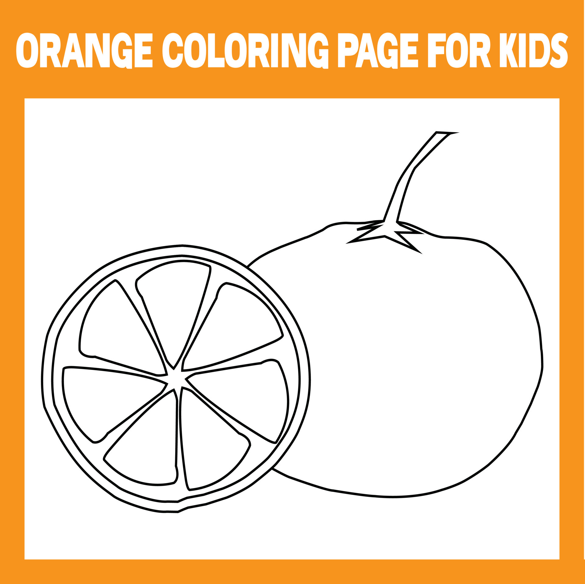 orange coloring page for kids 5480852 Vector Art at Vecteezy