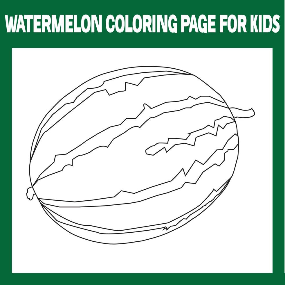 watermelon coloring page for kids vector