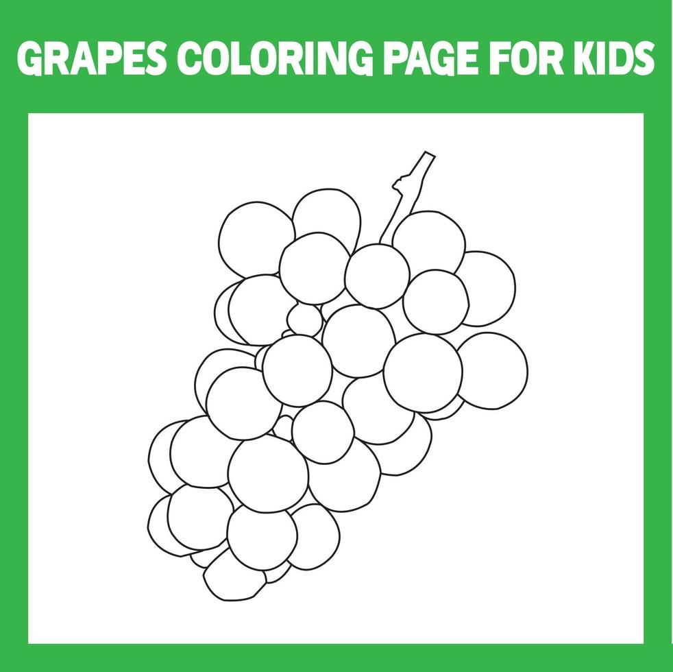 grapes coloring page for kids vector