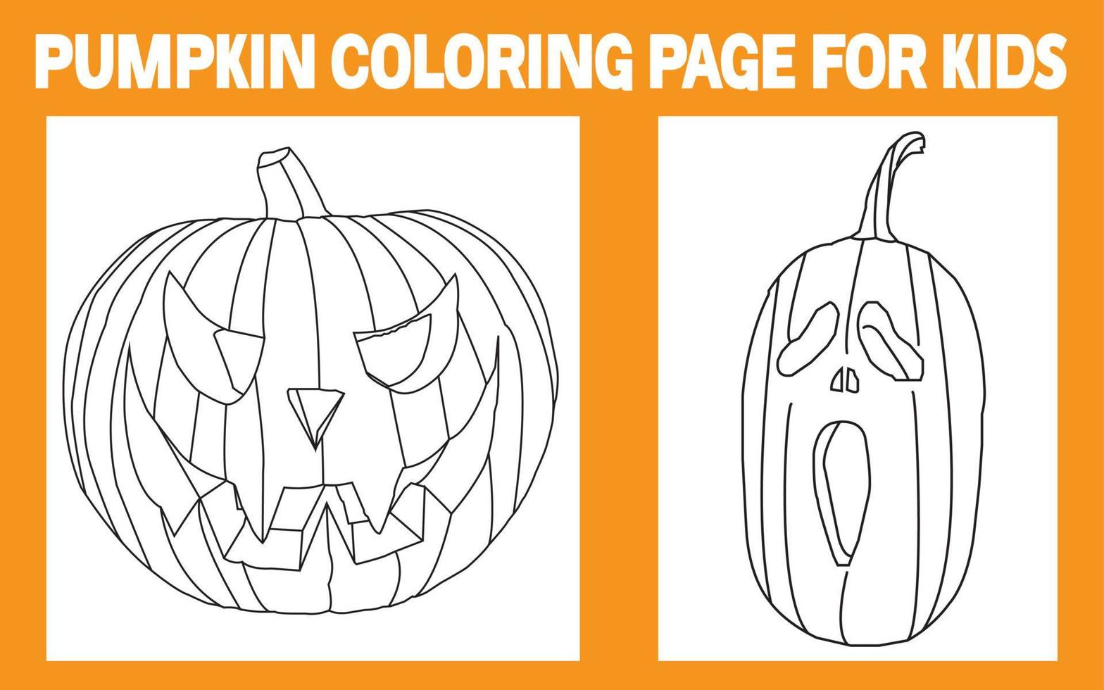 halloween pumpkin coloring page for kids vector