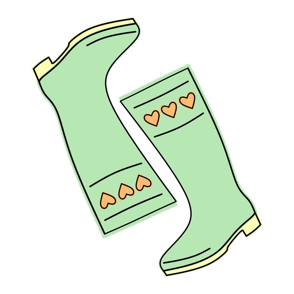 Colorful boots to work in the garden vector