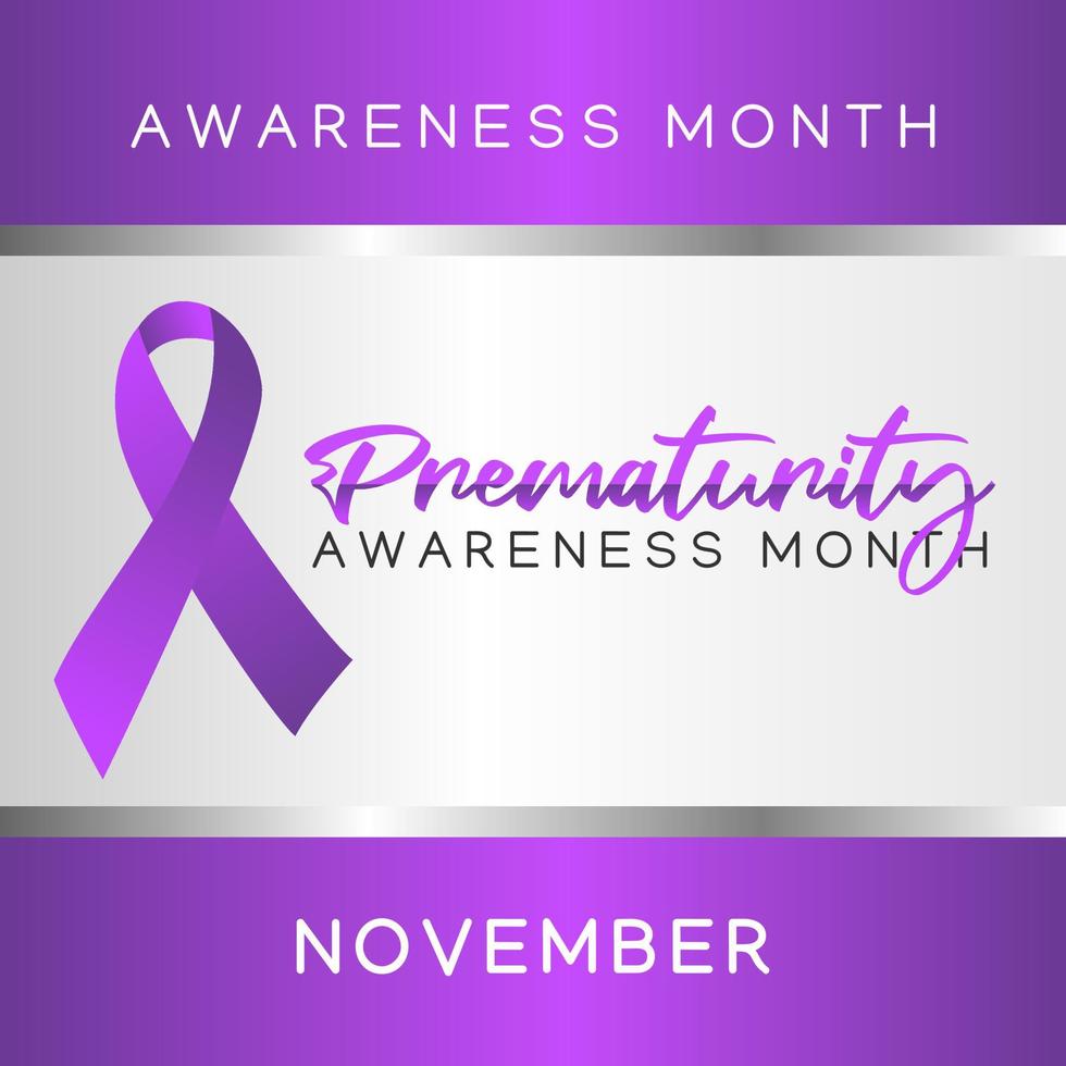 Prematurity awareness month vector illustration