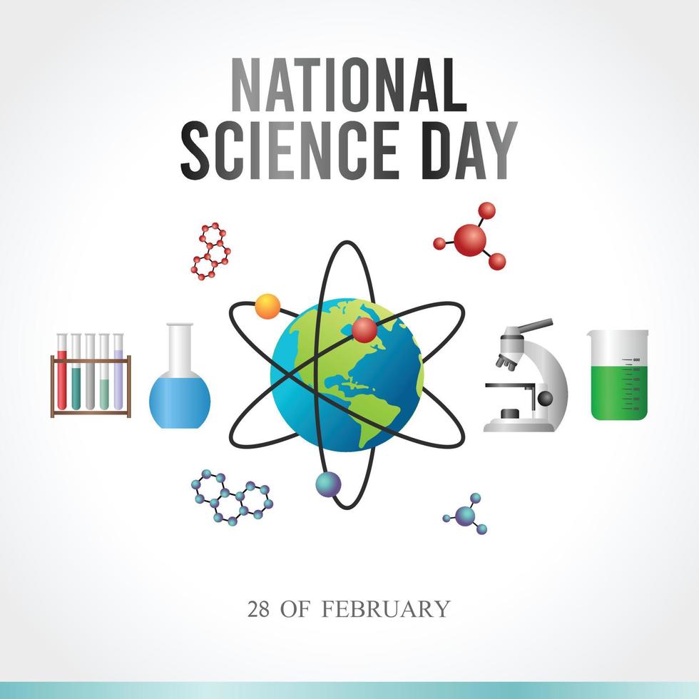 ilustración vectorial del día nacional de la ciencia vector