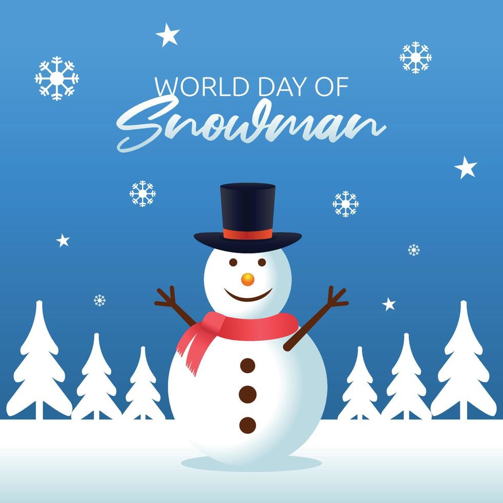 world day of snowman vector illustration